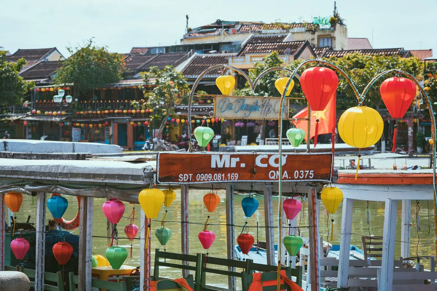 Lantern boats on the river at Hoi An