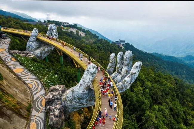 Golden Bridge in the mountains near Da Nang